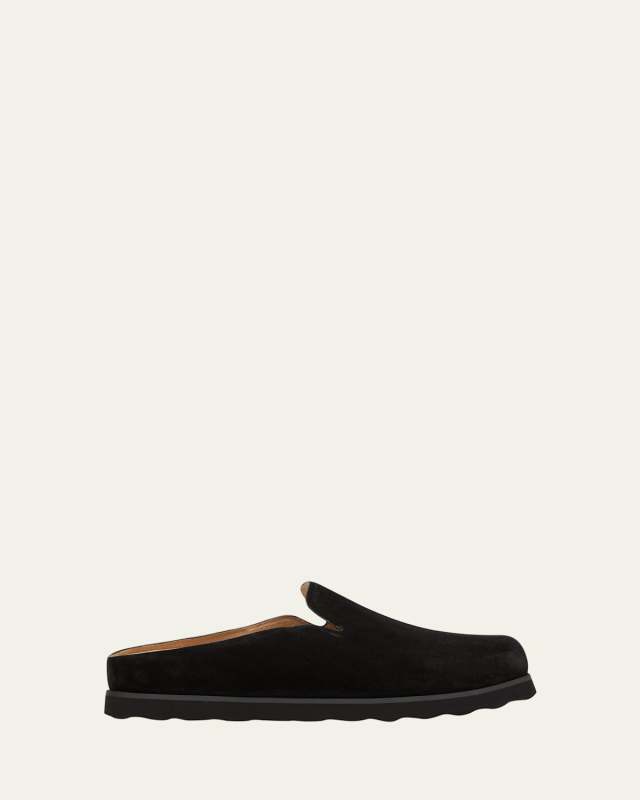 Suede Slide Loafers Mules